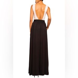 NWT Black Belted Backless Gown Dress Prom Wedding Jersey Audrey Hepburn …